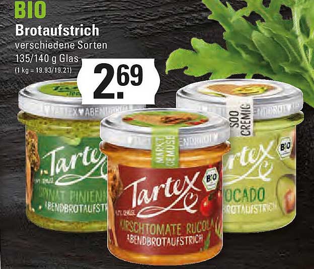 BIO Brotaufstrich verschiedene Sorten 135/140 g Glas