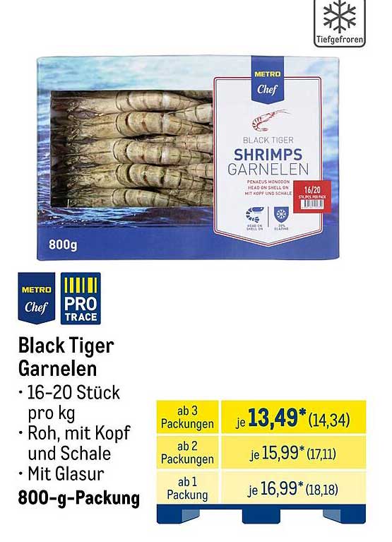 Black Tiger Garnelen 800 g