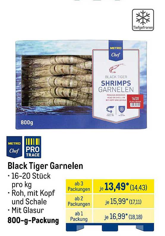 Black Tiger Garnelen 800-g-Packung