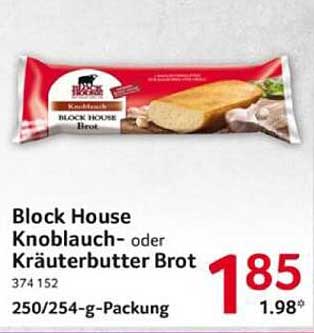 Block House Knoblauch- oder Kräuterbutter Brot