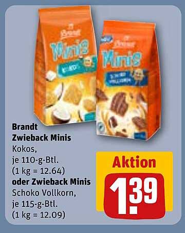Brandt Zwieback Minis - Kokos und Schoko Vollkorn