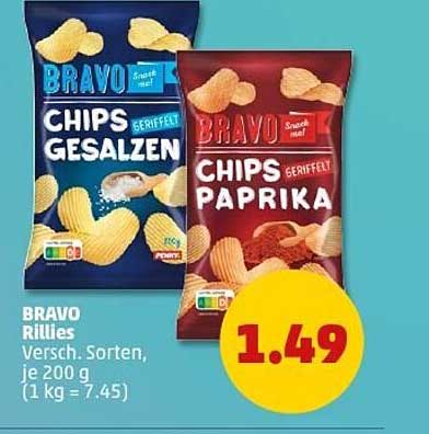 BRAVO Chips Salz und Paprika - Frittierte Knabbersnacks für jeden Anlass