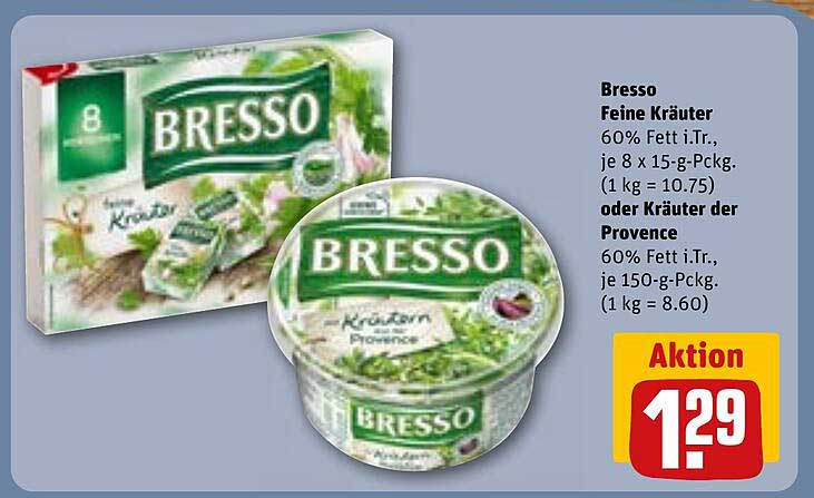 Bresso Feine Kräuter 60% Fett i.Tr.