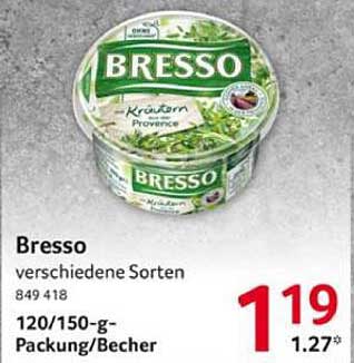 Bresso verschiedene Sorten 120/150-g-Packung/Becher