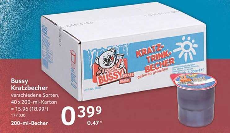 Bussy Kratzbecher - verschiedene Sorten, 200 ml