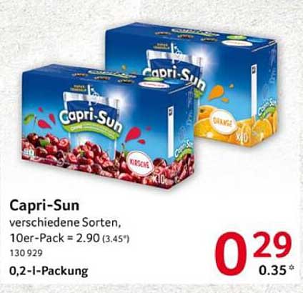 Capri-Sun verschiedene Sorten, 0,2 l-Packung