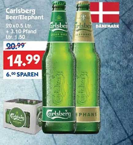 Carlsberg Bier/Elephant 20 x 0,5 L