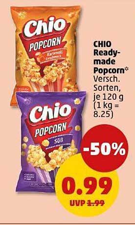 CHIO Ready-made Popcorn - Verschiedene Sorten, je 120 g (1 kg = 8.25)