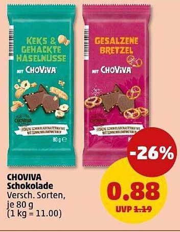 CHOviva Schokolade - Kekse & gehackte Haselnüsse oder gesalzene Brezel je 80 g