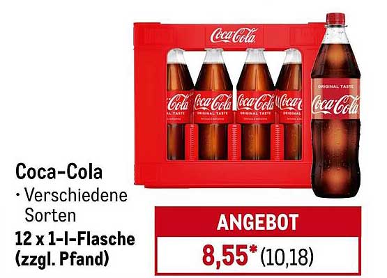 Coca-Cola – 12 x 1 l-Flasche (verschiedene Sorten)