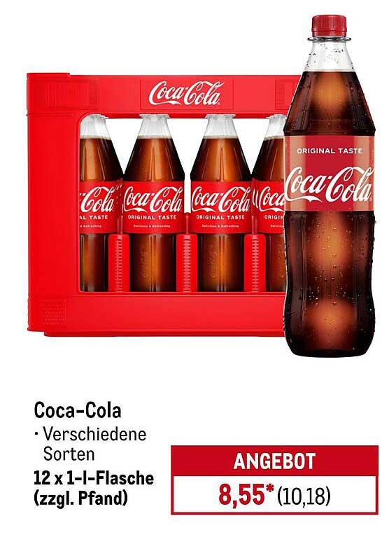Coca-Cola 12 x 1-Liter-Flasche (verschiedene Sorten)