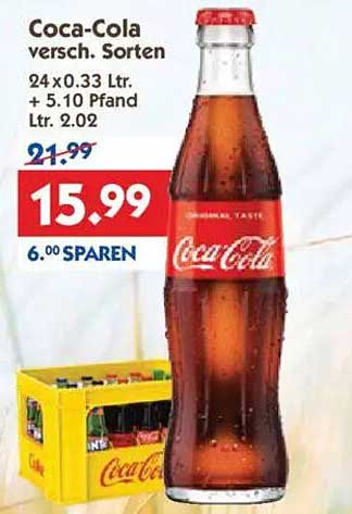 Coca-Cola verschiedene Sorten 24 x 0,33 L
