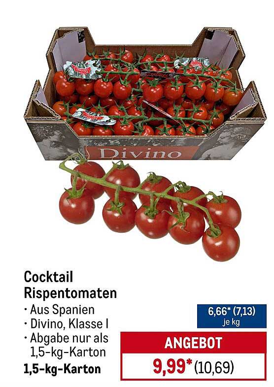 Cocktail Rispentomaten - 1,5-kg-Karton