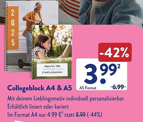 Collegeblock A4 & A5 – Mit deinem Lieblingsmotiv individuell personalisierbar