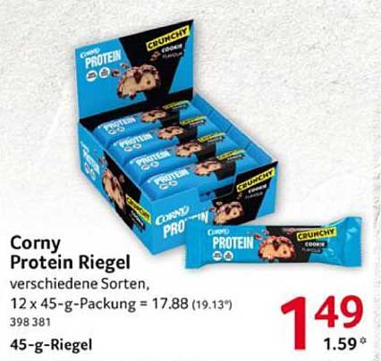 Corny Protein Riegel verschiedene Sorten, 12 x 45-g-Packung