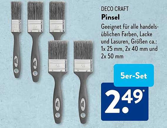 DECO CRAFT Pinsel 5er-Set