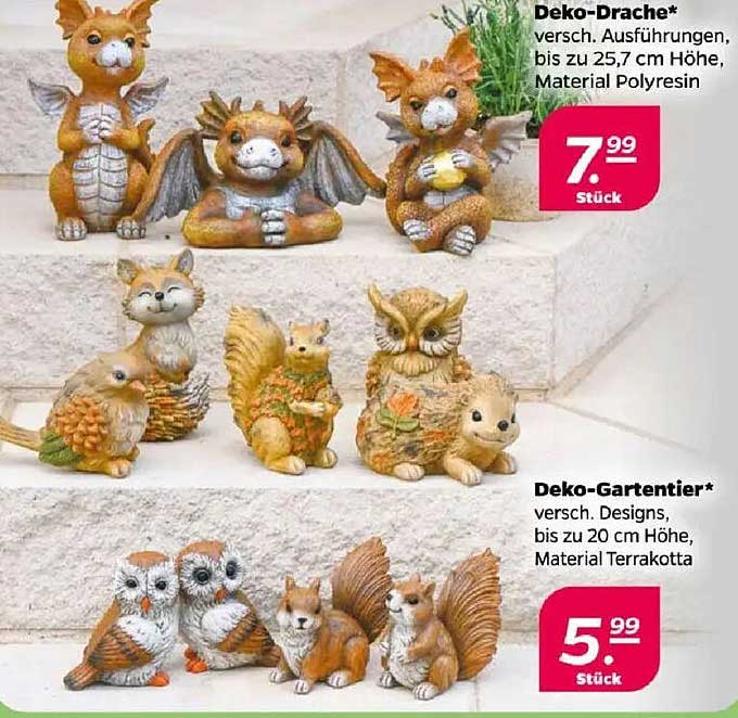 Deko-Drachen und Deko-Gartentiere - Verschiedene Ausführungen