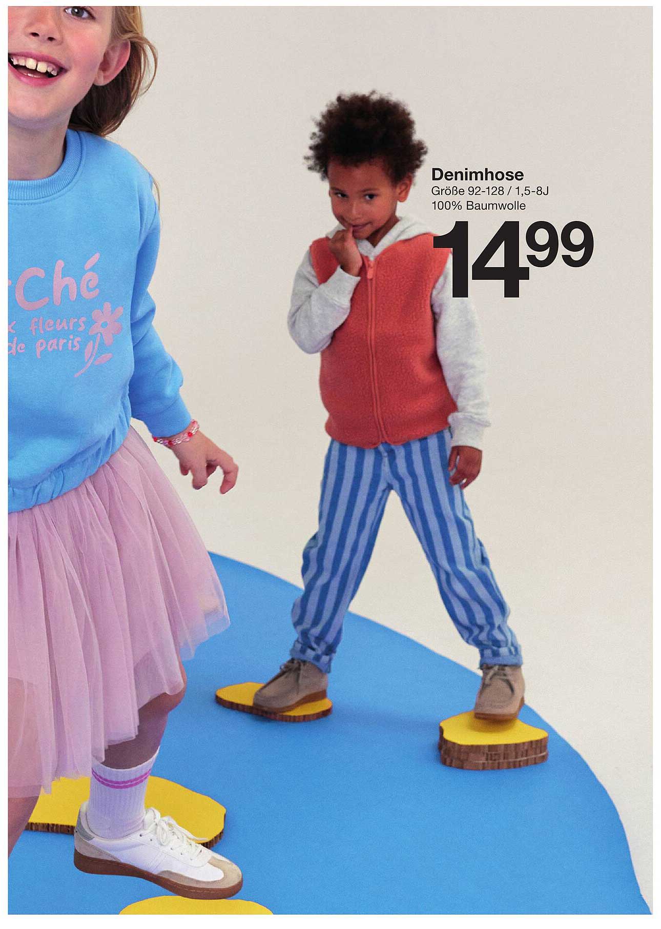 Denimhose Größe 92-128 / 1,5-8J - 100% Baumwolle