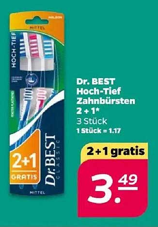 Dr. BEST Hoch-Tief Zahnbürsten 2 + 1*