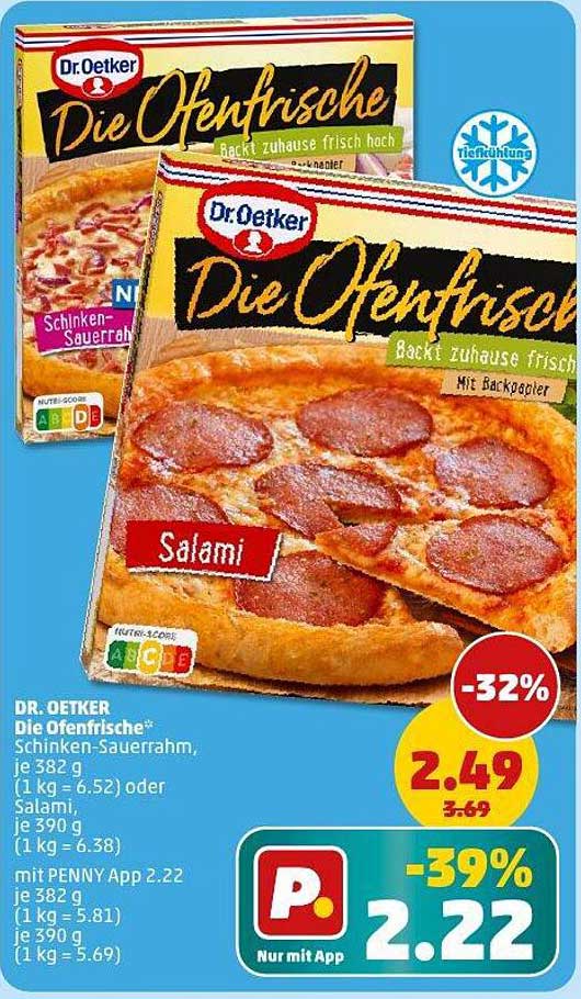 Dr. Oetker Die Ofenfrische - Schinken-Sauerrahm oder Salami