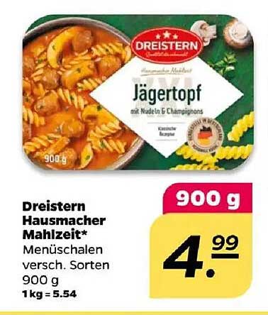 Dreister Hausmacher Mahlzeit Jägertopf mit Nudeln & Champignons 900 g