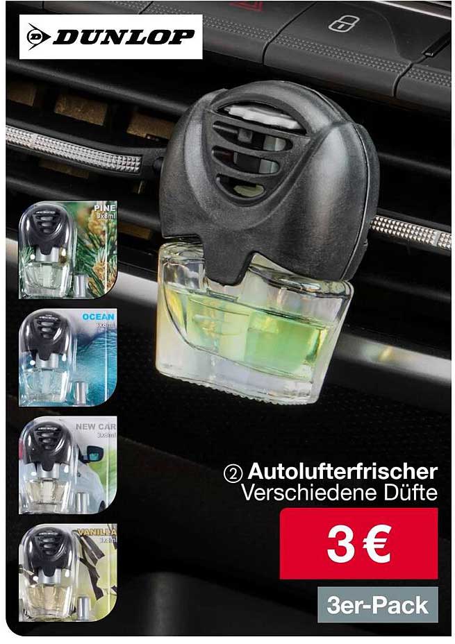 DUNLOP Autoluftziefer - 3er-Pack mit verschiedenen Düften
