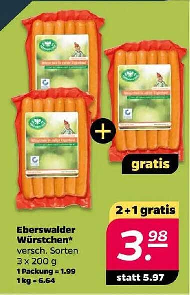 Eberswalder Würstchen - 2+1 gratis Angebot