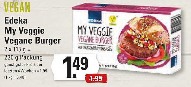 Edeka My Veggie Vegane Burger 2 x 115 g