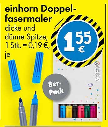 einhorn Doppel-fasermaler 8er-Pack