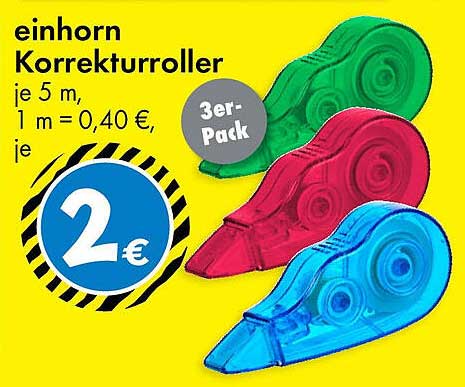 Einhorn Korrekturroller 3er-Pack