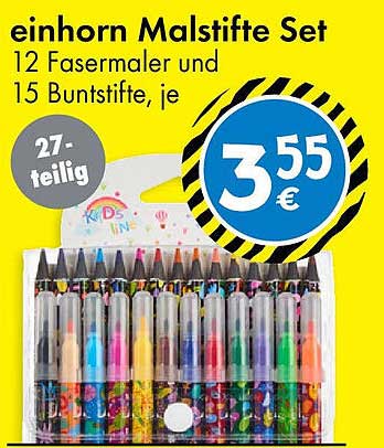 einhorn Malstifte Set - 27-teilig