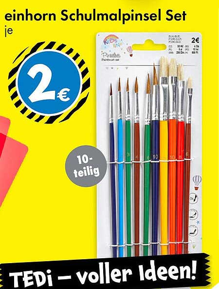 Einhorn Schulmalpinsel Set