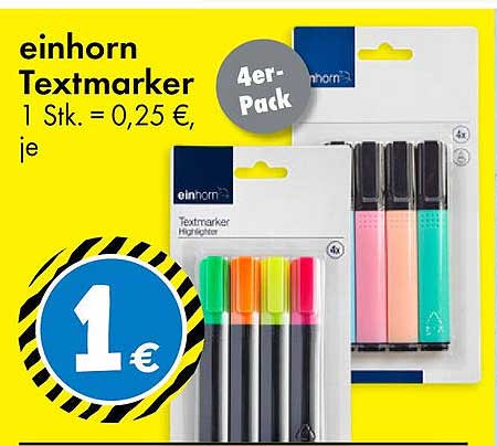 einhorn Textmarker 4er-Pack