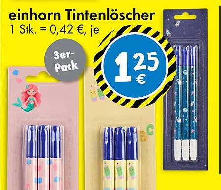 Einhorn Tintenlöscher 3er-Pack