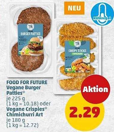 Food for Future Vegane Burger Patties und Crispy Sticks - Aktion