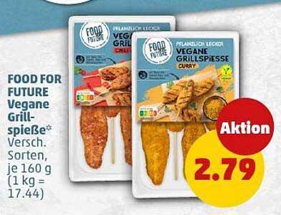 FOOD FOR FUTURE Vegane Grillspieße – Verschiedene Sorten 160 g
