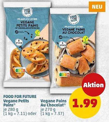 FOOD FOR FUTURE Vegane Petits Pains und Vegane Pains Au Chocolat