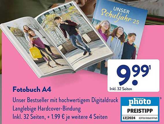 Fotobuch A4 – Unser Bestseller mit hochwertigem Digitaldruck