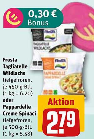 Frosta Tagliatelle Wildlachs oder Pappardelle Creme Spinaci – Tiefgefroren