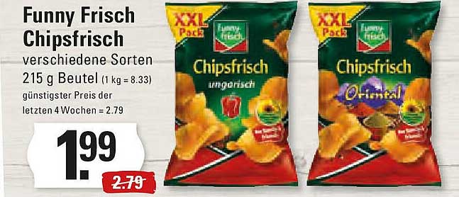 Funny Frisch Chipsfrisch - verschiedene Sorten 215 g Beutel
