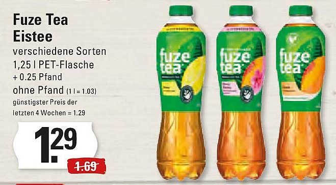 Fuze Tea Eistee verschiedene Sorten 1,25 l | PET-Flasche