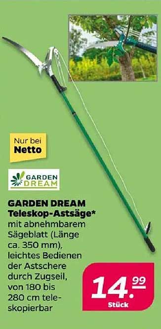GARDEN DREAM Teleskop-Astsägen* mit abnehmbarem Sägeblatt