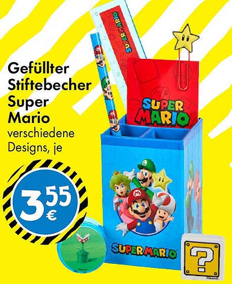 Gefüllter Stiftebecher Super Mario