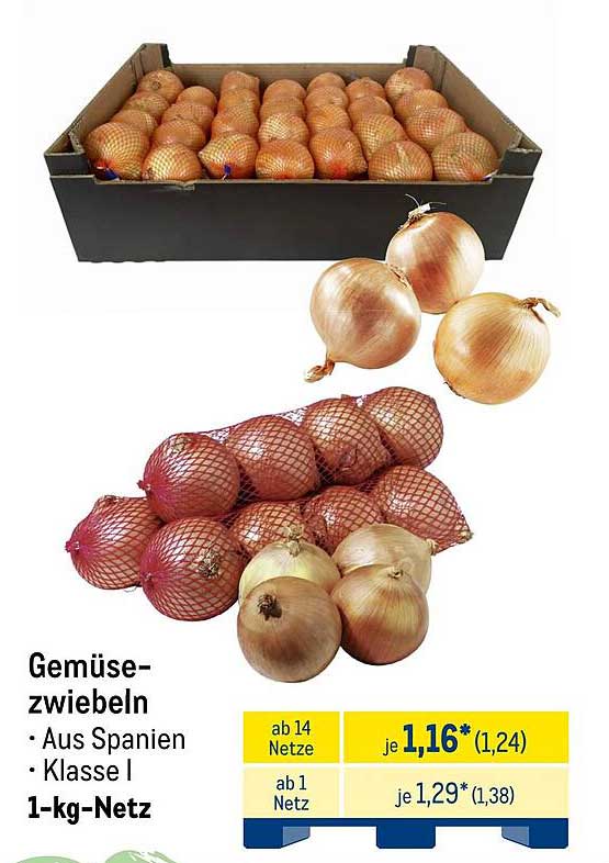 Gemüse-Zwiebeln - Aus Spanien - Klasse I - 1-kg-Netz
