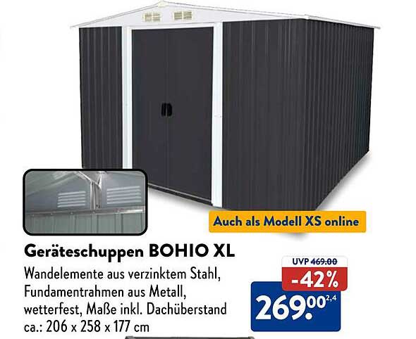Geräteschuppen BOHIO XL