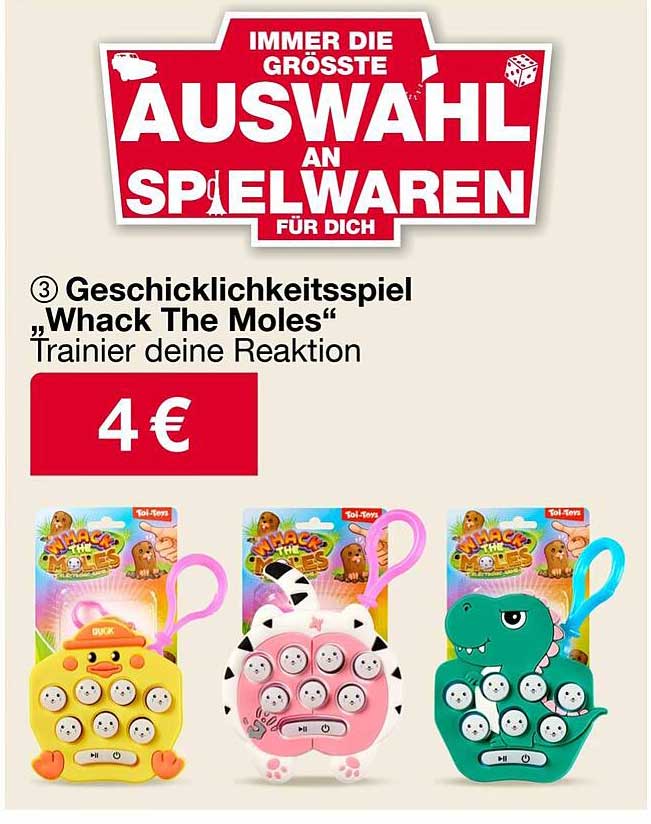 Geschicklichkeitsspiel „Whack The Moles“