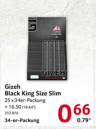 Gizeh Black King Size Slim – 25 x 34er-Packung