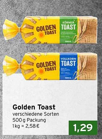 Golden Toast – verschiedene Sorten 500 g Packung