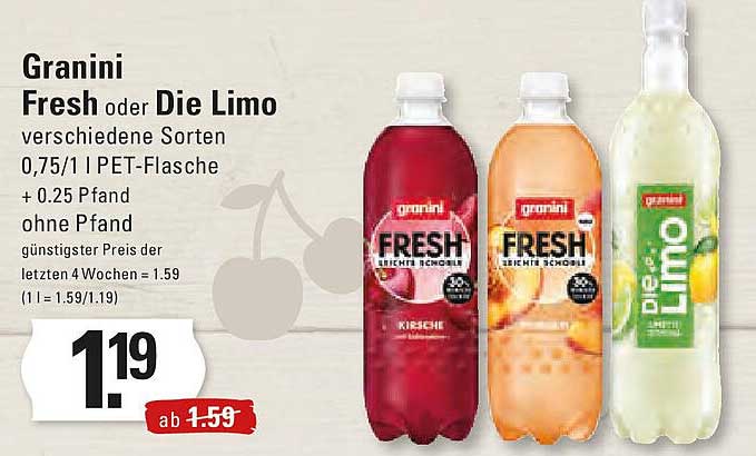 Granini Fresh oder Die Limo - verschiedene Sorten 0,75l