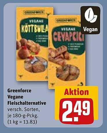 Greenforce Vegane Fleischalternative - Köttbullar und Cevapcici